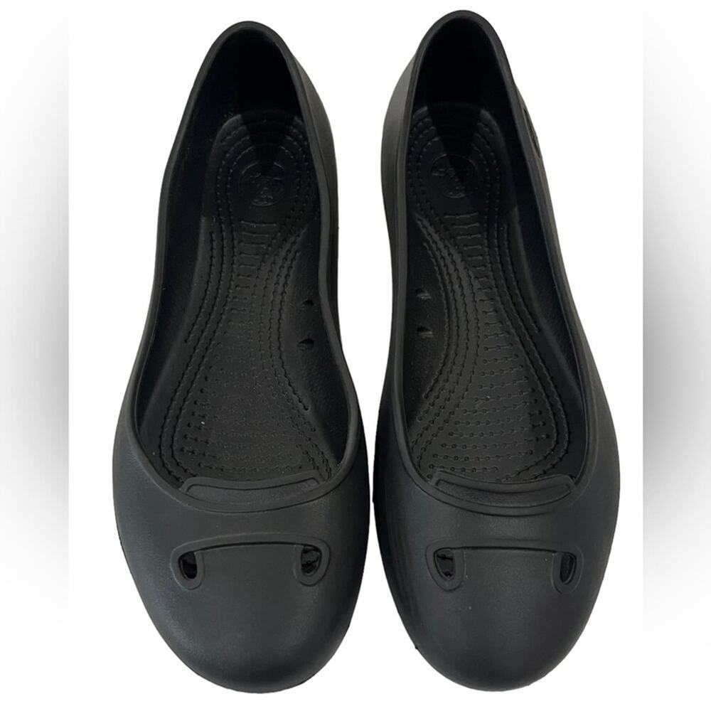 CROCS Flat Black Kadee Ballet Shoe Womens Size 8 Simple Lightweight Basic Casual